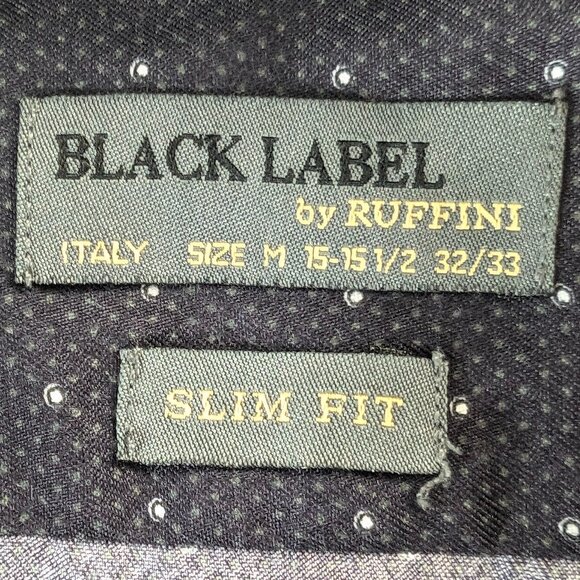BLACK LABEL by RUFFINI Button Down Shirt Slim Fit Tag size M - Picture 2 of 13